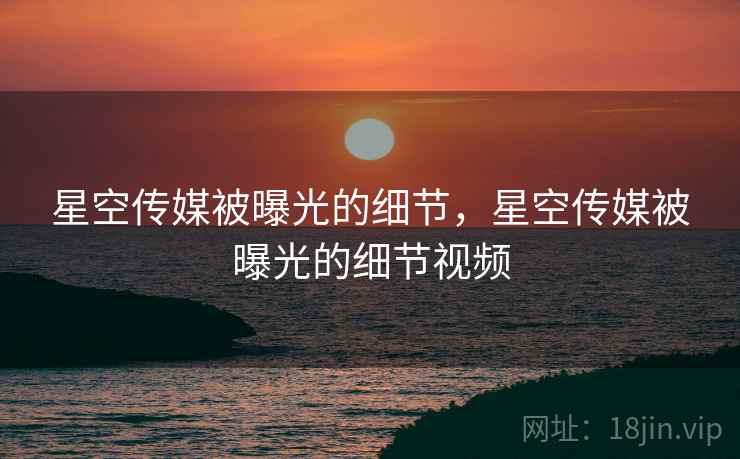 星空传媒被曝光的细节，星空传媒被曝光的细节视频